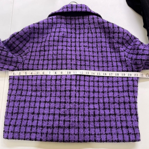 Sandro Simona Purple Tweed Double-Breasted Blazer 36/S/4 - Picture 3 of 10